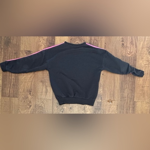 Adidas girls pullover sweatshirt Sz medium 10/12 zebra print trefoil - Picture 5 of 6